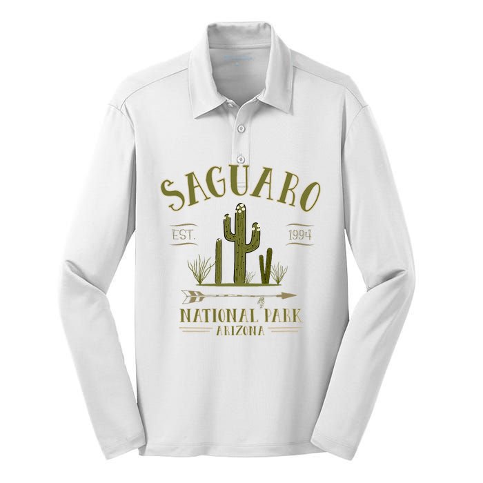 Saguaro National Park Arizona Tourist Souvenir Silk Touch Performance Long Sleeve Polo