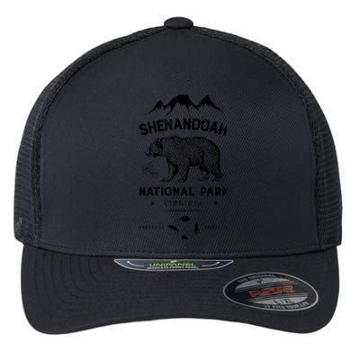 Shenandoah National Park T Bear Virginia Vintage Gifts Flexfit Unipanel Trucker Cap