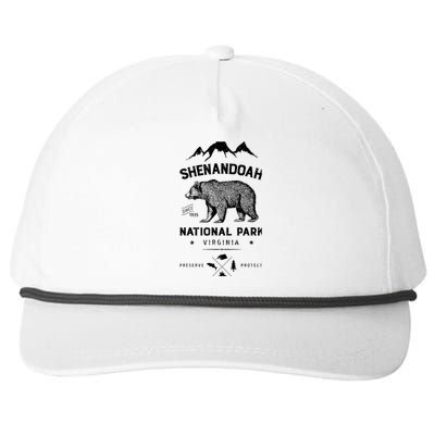 Shenandoah National Park T Bear Virginia Vintage Gifts Snapback Five-Panel Rope Hat