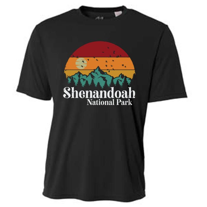 Shenandoah National Park Mountains Retro Style Vintage Gift Long Sleeve Cooling Performance Crew T-Shirt