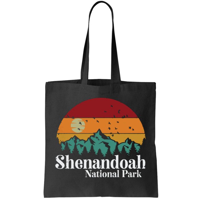 Shenandoah National Park Mountains Retro Style Vintage Gift Long Sleeve Tote Bag