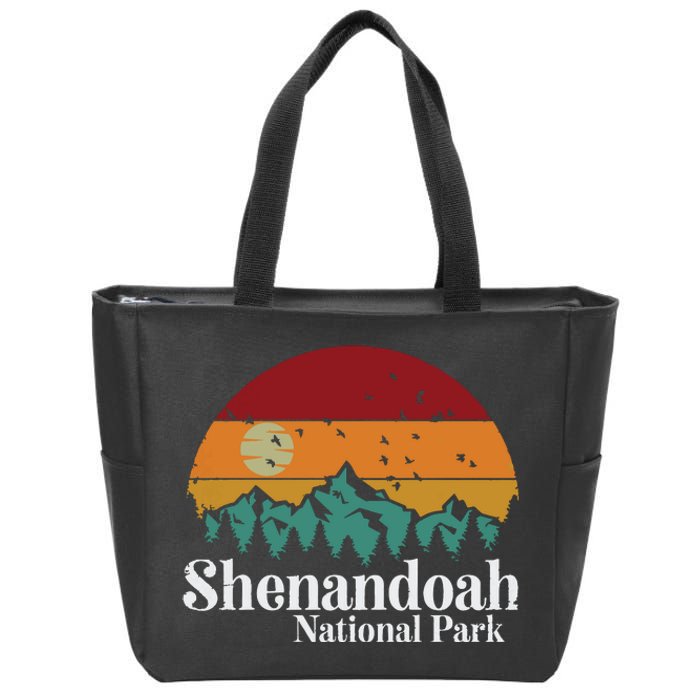 Shenandoah National Park Mountains Retro Style Vintage Gift Long Sleeve Zip Tote Bag