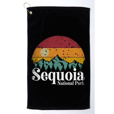 Sequoia National Park Retro Style Hiking Vintage Camping Gift Golf Towel