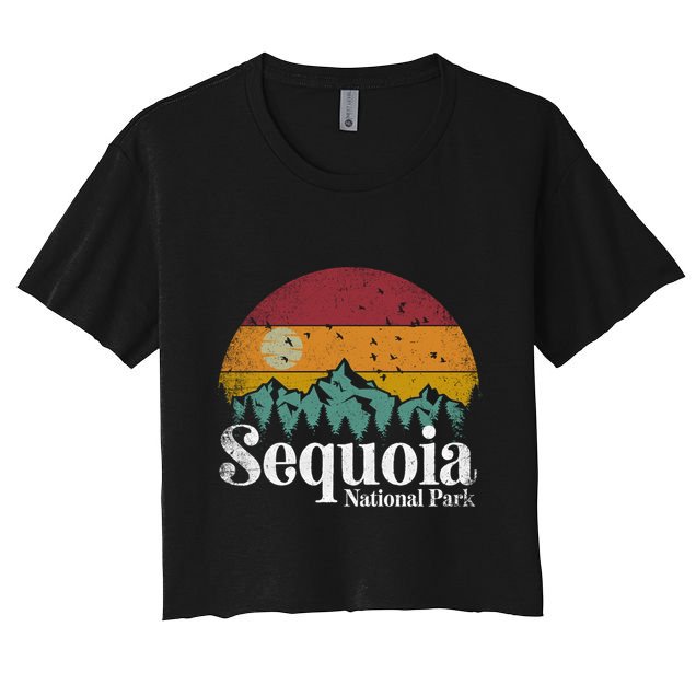 Sequoia National Park Retro Style Hiking Vintage Camping Gift Crop Top