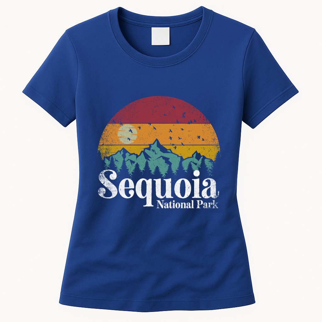 Sequoia National Park Retro Style Hiking Vintage Camping Gift Womens T-Shirt