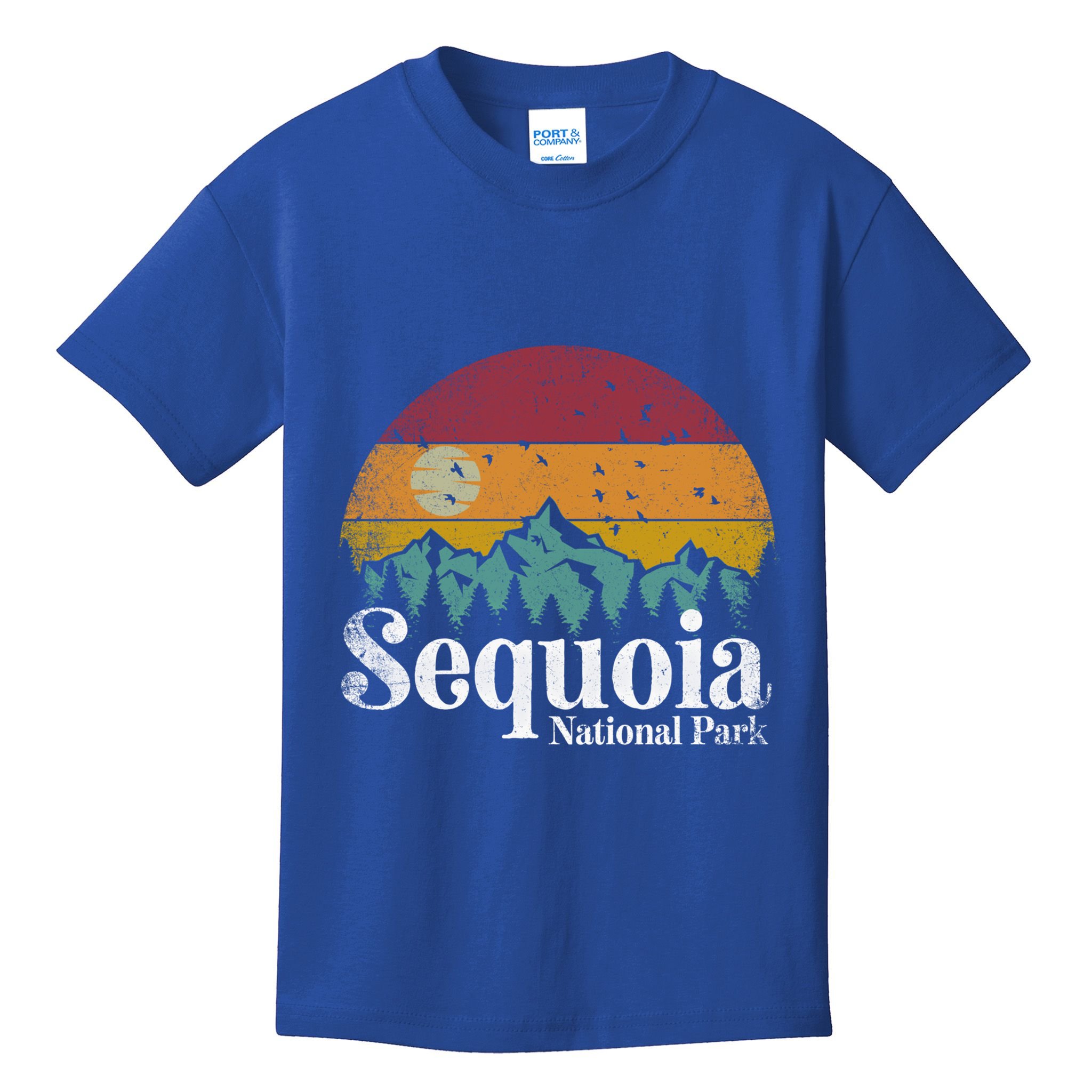 Sequoia National Park Retro Style Hiking Vintage Camping Gift Kids T-Shirt