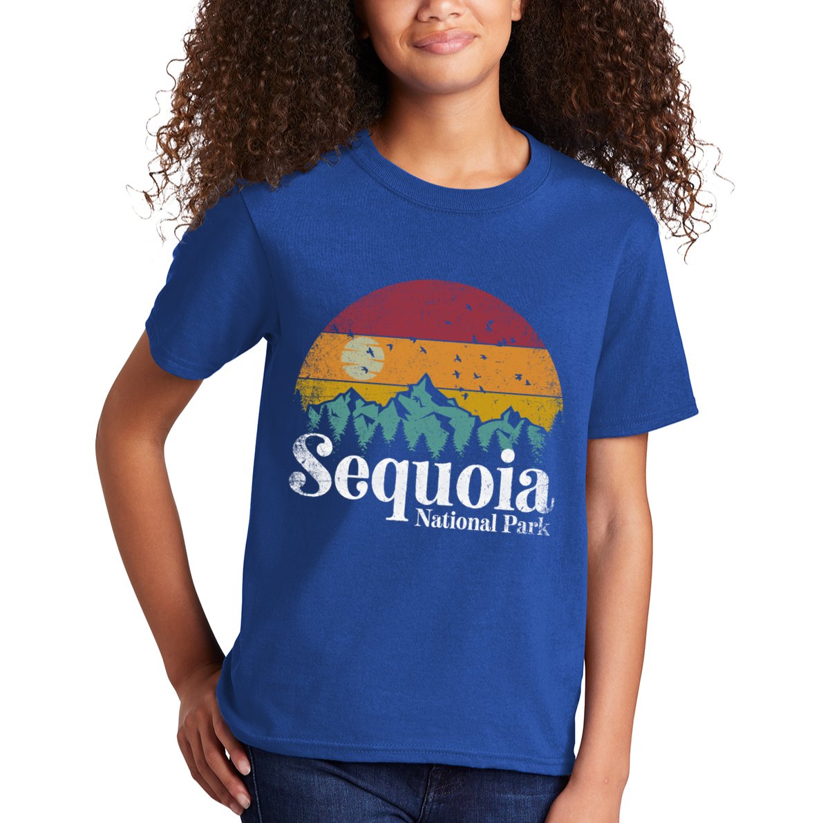 Sequoia National Park Retro Style Hiking Vintage Camping Gift Kids T-Shirt