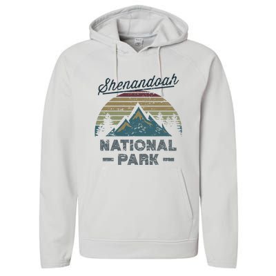 SHENANDOAH NATIONAL PARK Vintage Sunset Love Hiking Camping Performance Fleece Hoodie