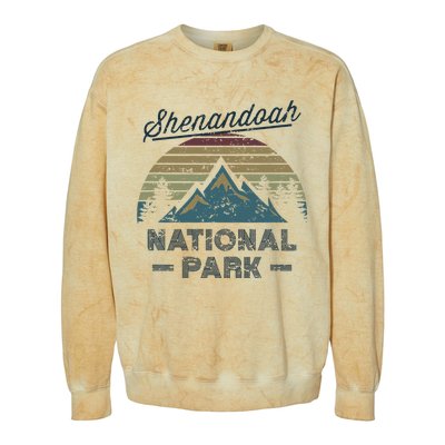 SHENANDOAH NATIONAL PARK Vintage Sunset Love Hiking Camping Colorblast Crewneck Sweatshirt