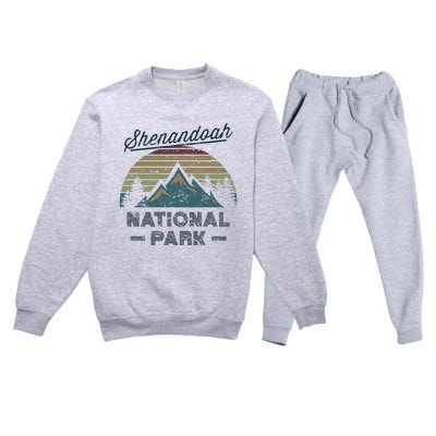 SHENANDOAH NATIONAL PARK Vintage Sunset Love Hiking Camping Premium Crewneck Sweatsuit Set