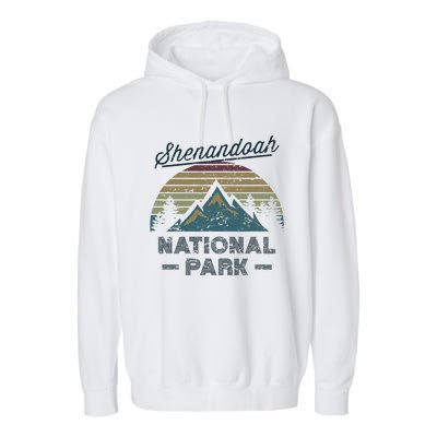 SHENANDOAH NATIONAL PARK Vintage Sunset Love Hiking Camping Garment-Dyed Fleece Hoodie