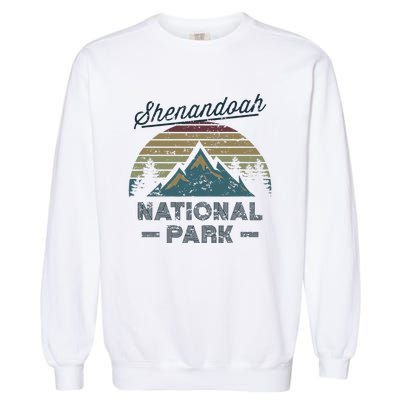 SHENANDOAH NATIONAL PARK Vintage Sunset Love Hiking Camping Garment-Dyed Sweatshirt