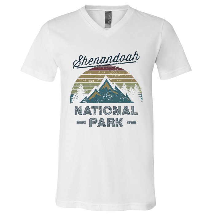 SHENANDOAH NATIONAL PARK Vintage Sunset Love Hiking Camping V-Neck T-Shirt