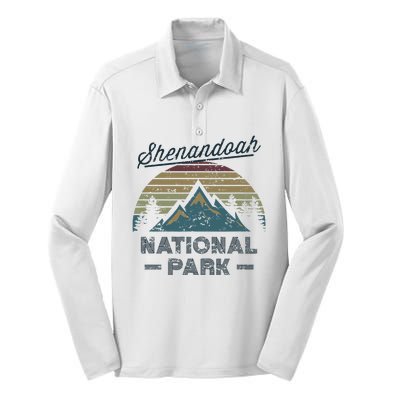 SHENANDOAH NATIONAL PARK Vintage Sunset Love Hiking Camping Silk Touch Performance Long Sleeve Polo