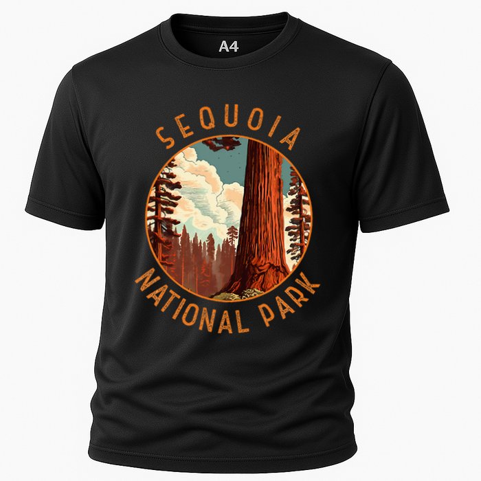 Sequoia National Park Illustration Distressed Circle Cooling Performance Crew T-Shirt