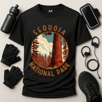 Sequoia National Park Illustration Distressed Circle Cooling Performance Crew T-Shirt