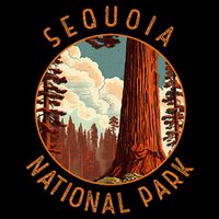 Sequoia National Park Illustration Distressed Circle Cooling Performance Crew T-Shirt