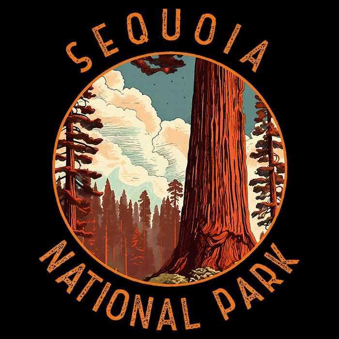 Sequoia National Park Illustration Distressed Circle Cooling Performance Crew T-Shirt