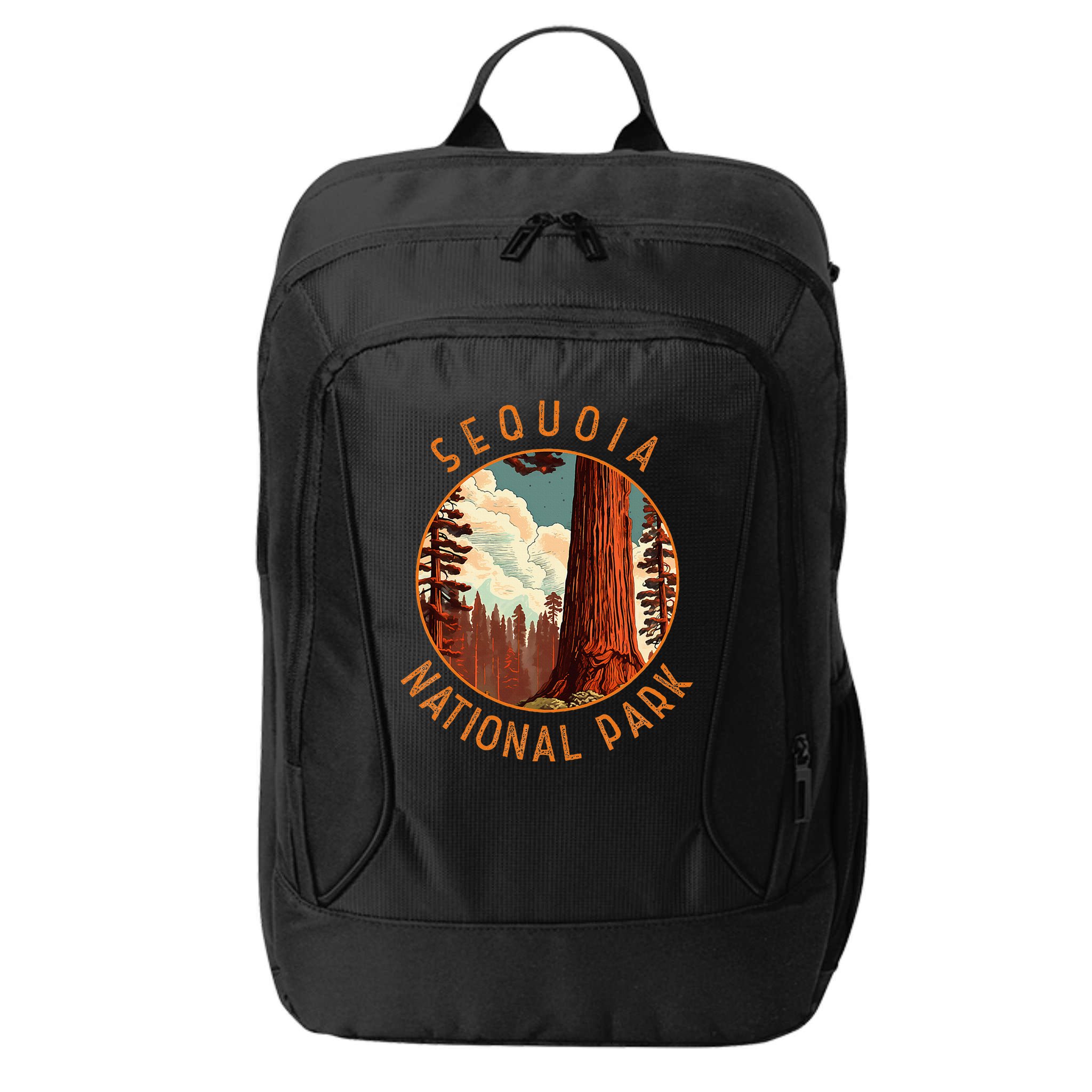 Sequoia National Park Illustration Distressed Circle City Backpack