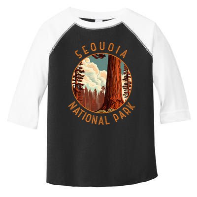 Sequoia National Park Illustration Distressed Circle Toddler Fine Jersey T-Shirt