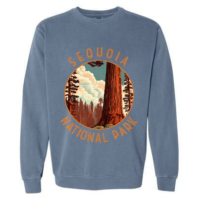 Sequoia National Park Illustration Distressed Circle Garment-Dyed Sweatshirt