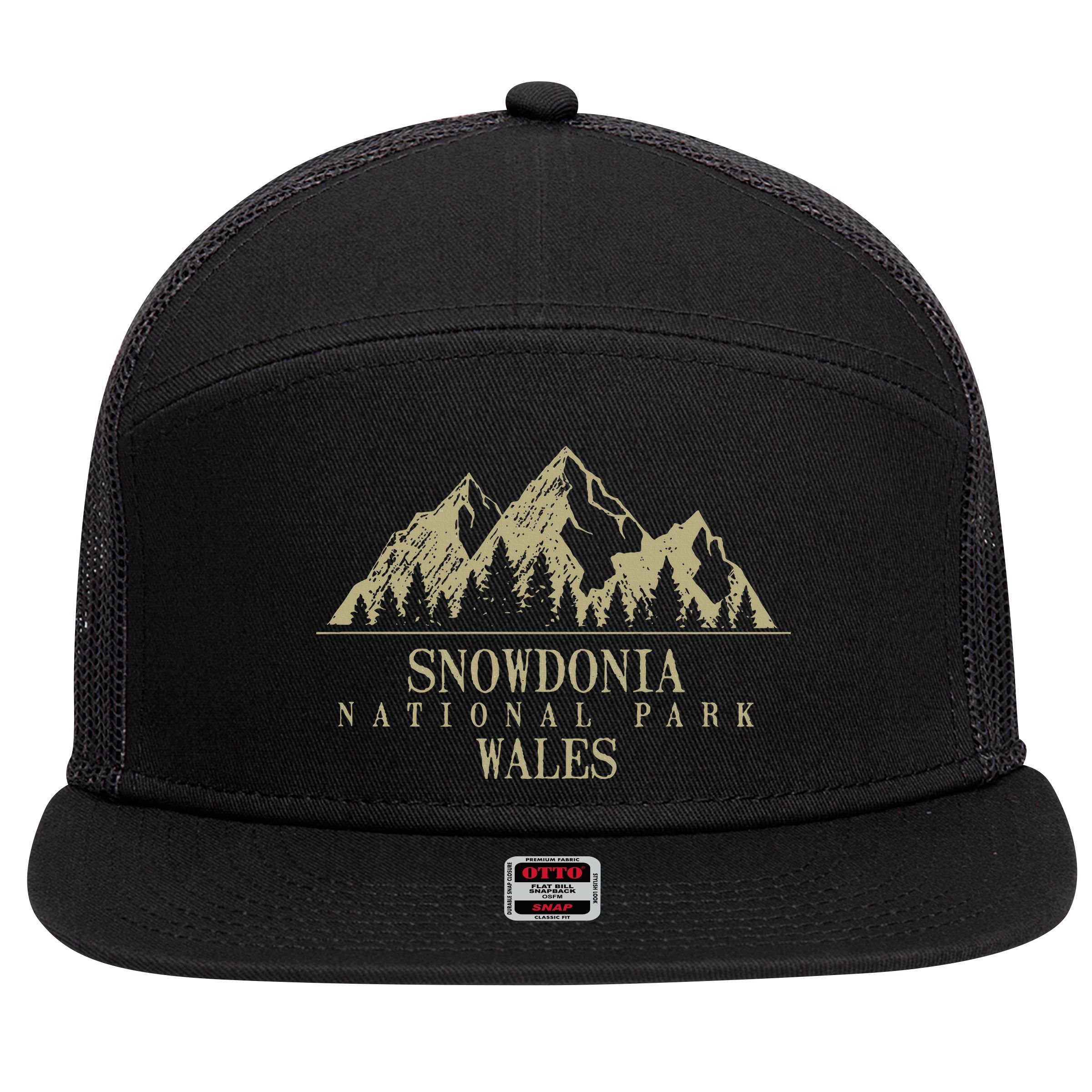 Snowdonia National Park Wales 7 Panel Mesh Trucker Snapback Hat