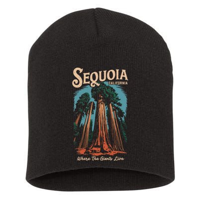 Sequoia National Park California Giant Tree Outdoors Short Acrylic Beanie