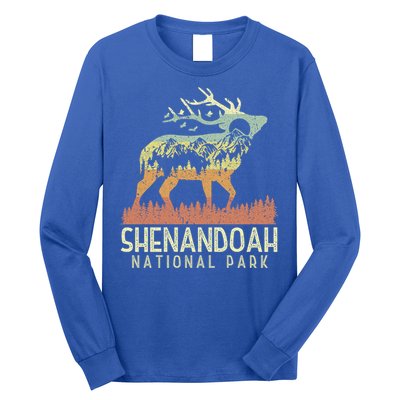 Shenandoah National Park Retro Vintage Mountain Elk Gift Long Sleeve Shirt