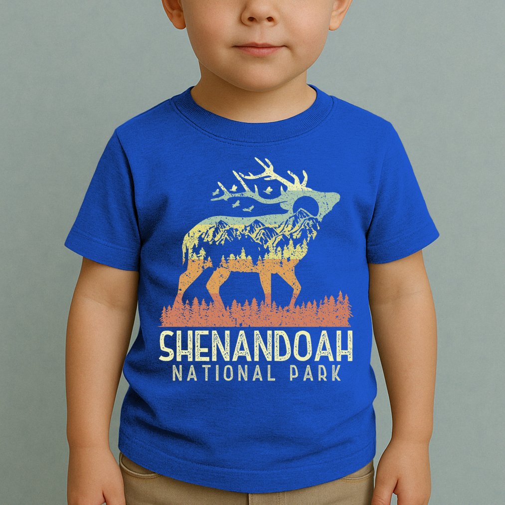 Shenandoah National Park Retro Vintage Mountain Elk Gift Toddler T-Shirt