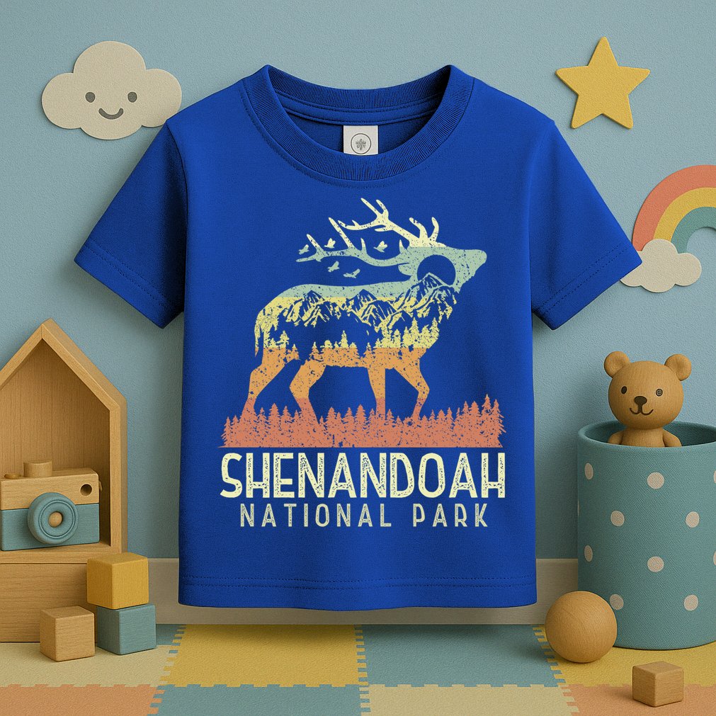 Shenandoah National Park Retro Vintage Mountain Elk Gift Toddler T-Shirt