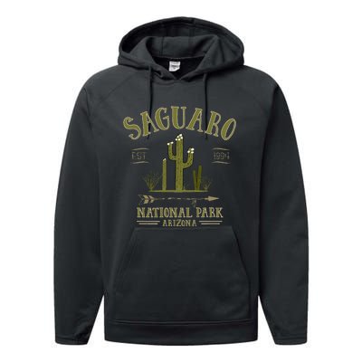 SAGUARO NATIONAL PARK ARIZONA Tourist Souvenir Gift Performance Fleece Hoodie