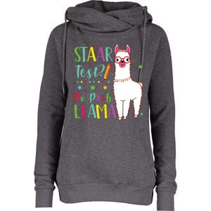 Staar No Prob Llama Funny Teacher Exam Testing Test Day Womens Funnel Neck Pullover Hood