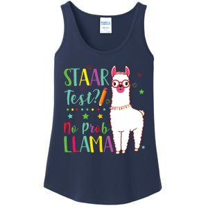 Staar No Prob Llama Funny Teacher Exam Testing Test Day Ladies Essential Tank