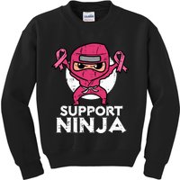 Support Ninja Pink Cute Breast Cancer Awareness Kids Sweatshirt