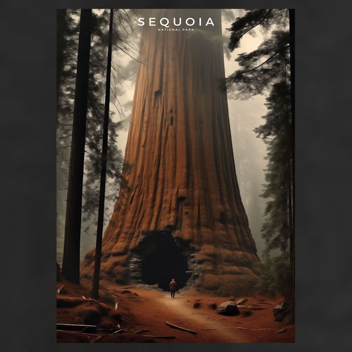 Sequoia National Park Photographic Design 7 Panel Mesh Trucker Snapback Hat