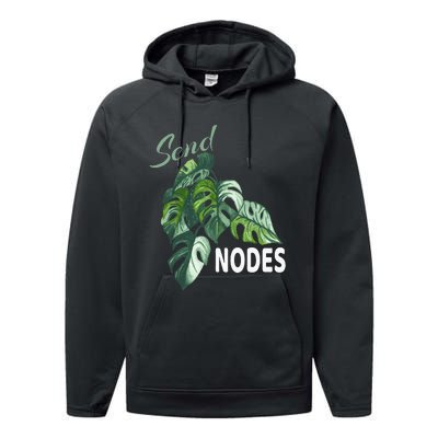 Send Nodes Plant Lovers Monstera Albo Performance Fleece Hoodie