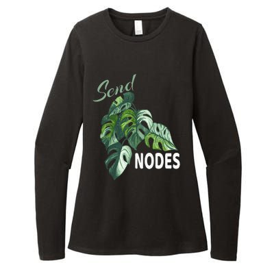 Send Nodes Plant Lovers Monstera Albo Womens CVC Long Sleeve Shirt