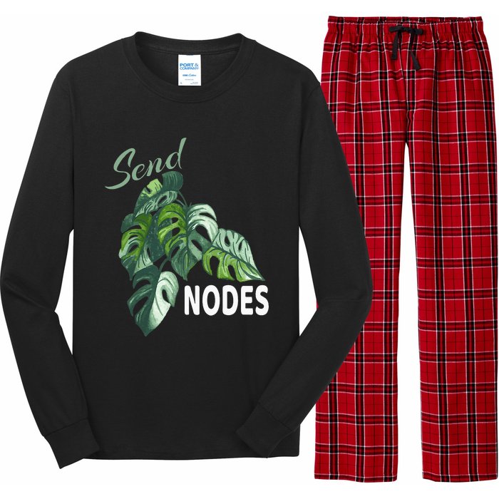 Send Nodes Plant Lovers Monstera Albo Long Sleeve Pajama Set