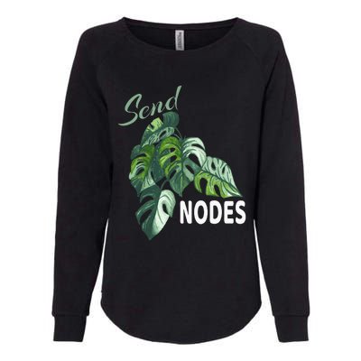 Send Nodes Plant Lovers Monstera Albo Womens California Wash Sweatshirt