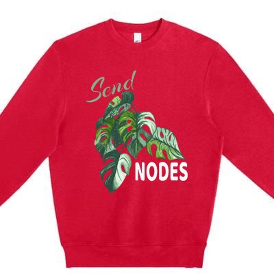 Send Nodes Plant Lovers Monstera Albo Premium Crewneck Sweatshirt