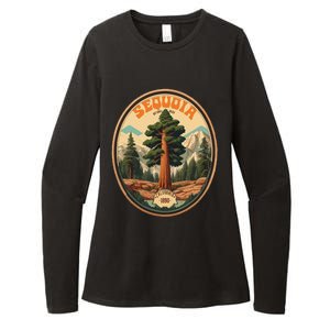 Sequoia National Park Tree Illustration Hiking Womens CVC Long Sleeve Shirt