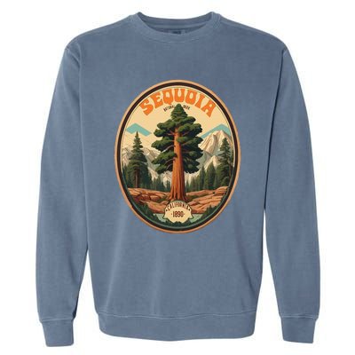 Sequoia National Park Tree Illustration Hiking Garment-Dyed Sweatshirt