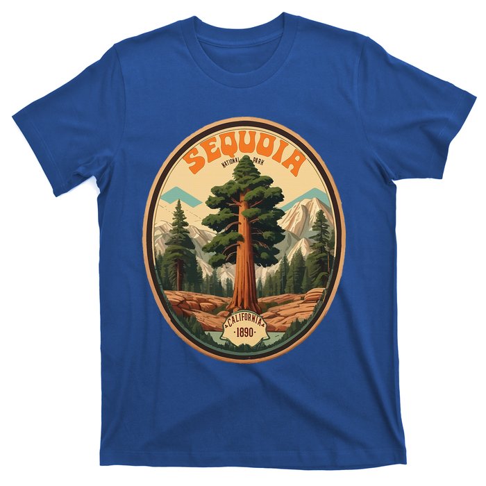 Sequoia National Park Tree Illustration Hiking T-Shirt