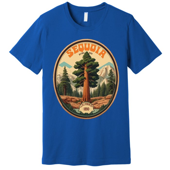 Sequoia National Park Tree Illustration Hiking Premium T-Shirt