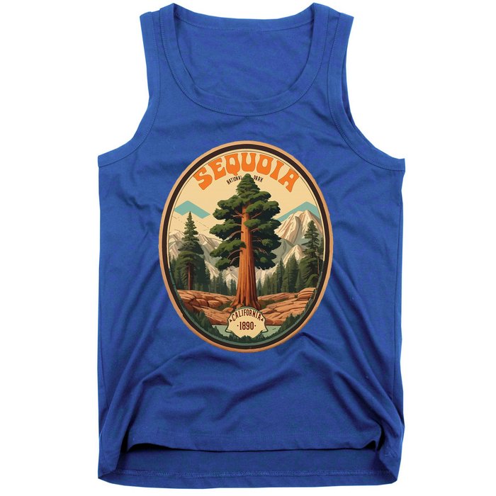 Sequoia National Park Tree Illustration Hiking Tank Top