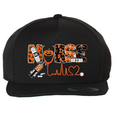 Spooky Nurse Pumpkin Halloween Costume RN CNA Wool Snapback Cap