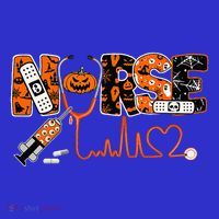 Spooky Nurse Pumpkin Halloween Costume RN CNA T-Shirt