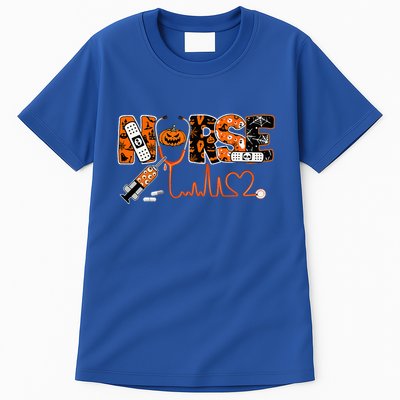 Spooky Nurse Pumpkin Halloween Costume RN CNA Tall T-Shirt