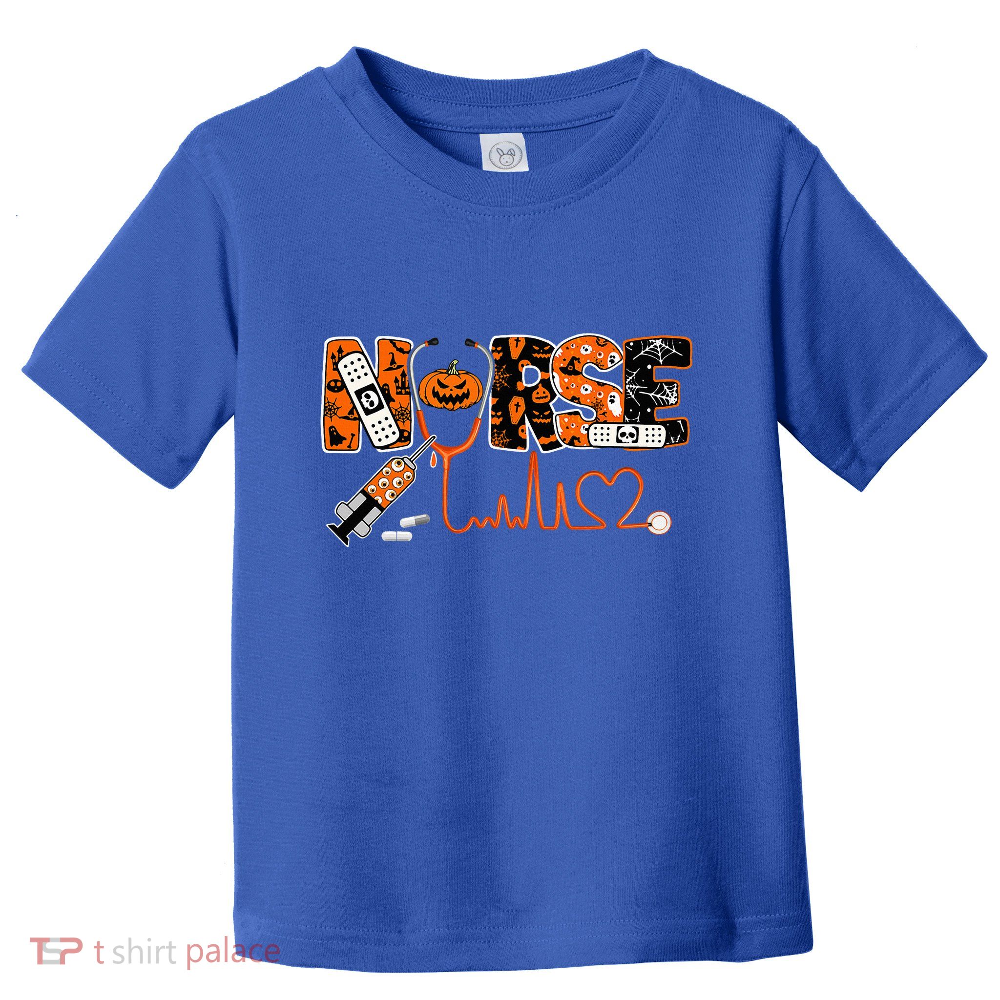 Spooky Nurse Pumpkin Halloween Costume RN CNA Toddler T-Shirt