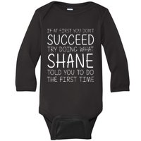 SHANE Name Personalized Birthday Funny Christmas Joke Baby Long Sleeve Bodysuit